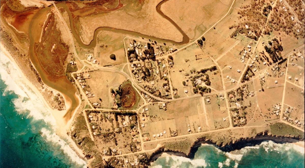 Aerial view of Aireys Inlet in 1972