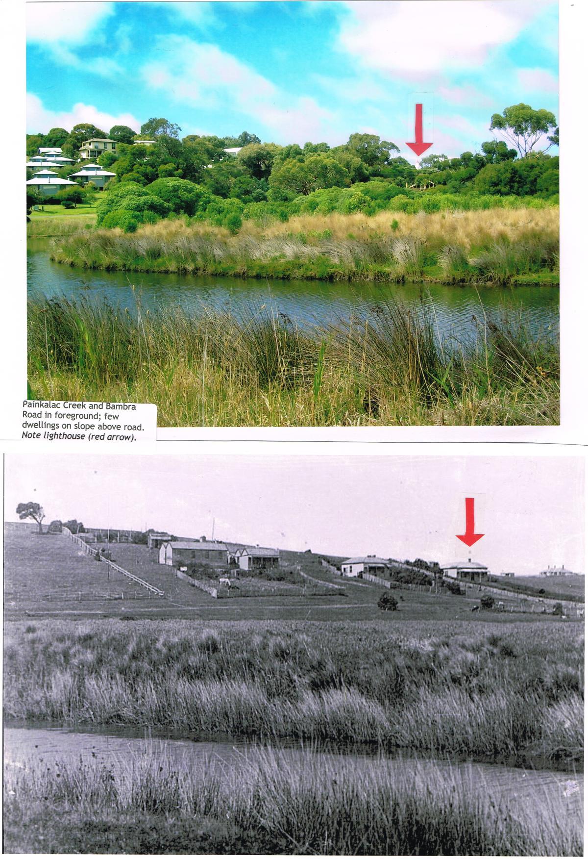 Painkalac Creek view 1890s and now